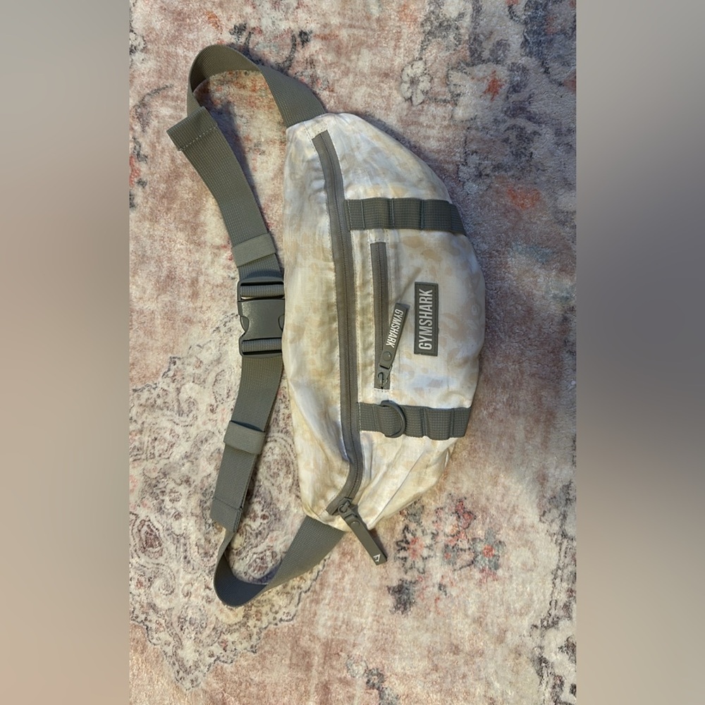 Gymshark Belt Bag in Gray and Cream